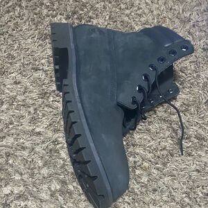 Men's Navy Lace-Up Work Boots